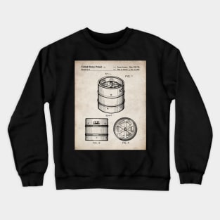 Beer Keg Patent - Beer Lover Craft Ale Art - Antique Crewneck Sweatshirt